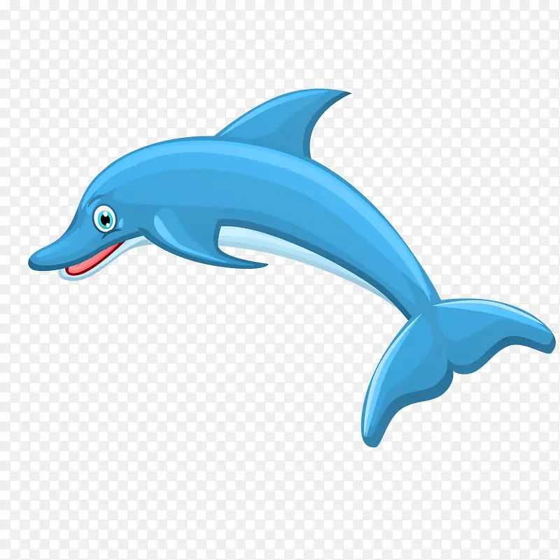 卡通蓝色的海豚动物设计
