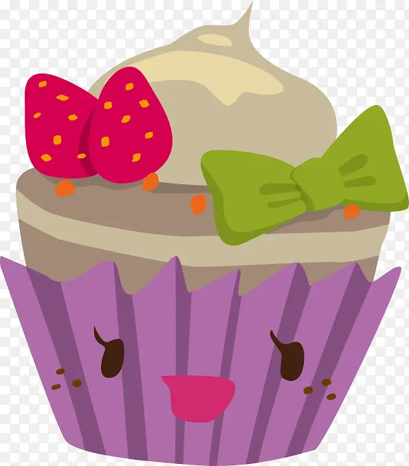 彩色卡通蝴蝶结草莓蛋糕