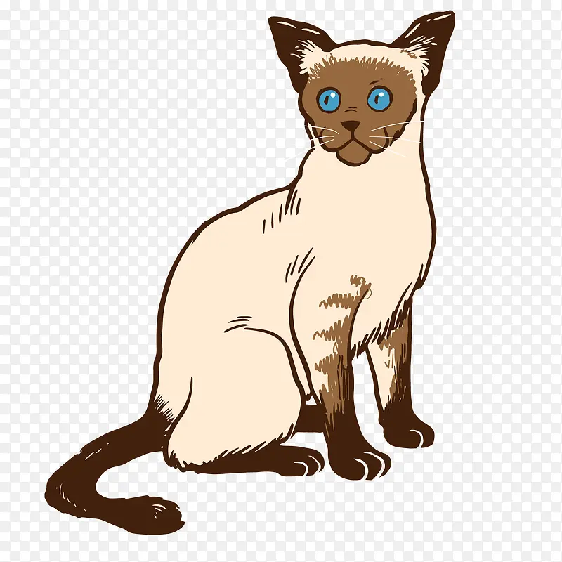 彩绘宠物猫矢量图