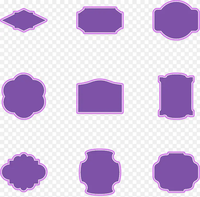 紫色花边文字框