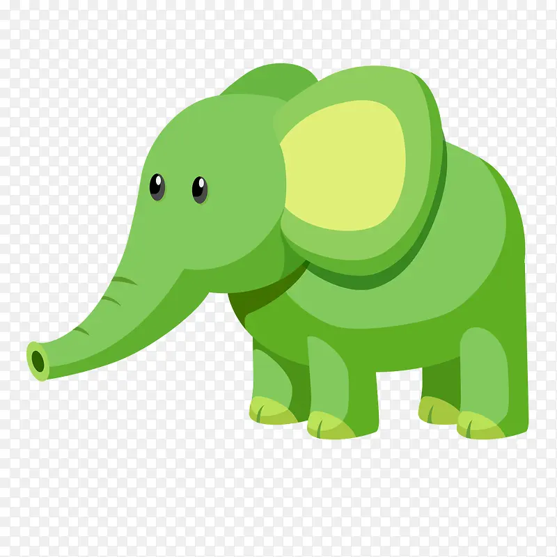 绿色大象卡通模型