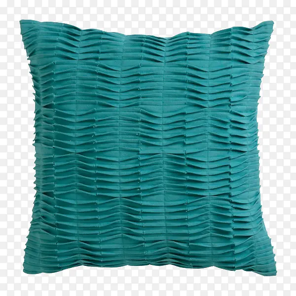 青色褶皱软装装饰方形抱枕