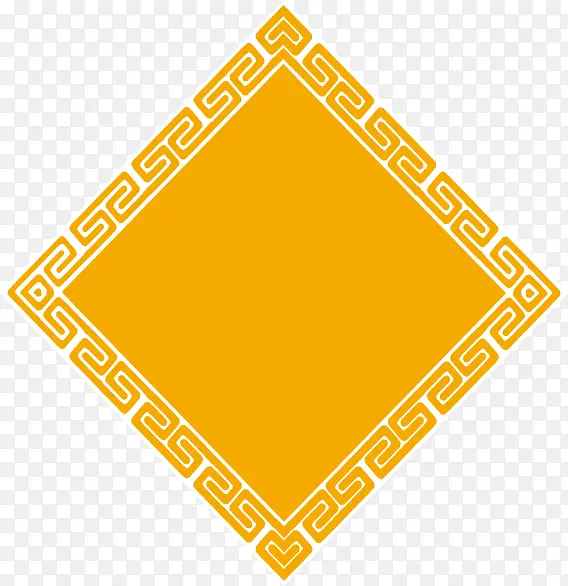 黄色中国风福字装饰图案