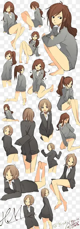 手绘都市美女
