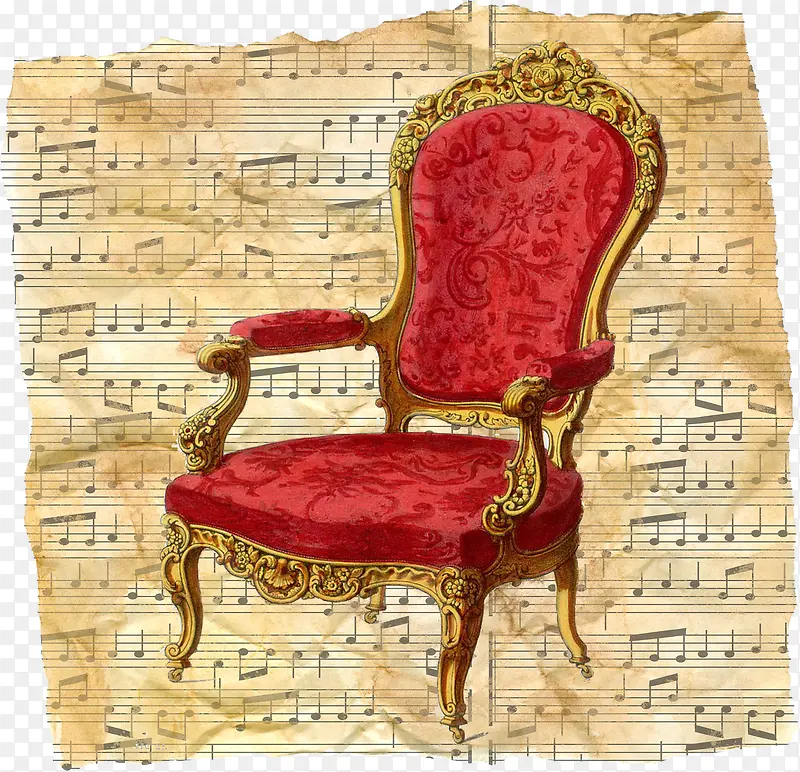 乐谱上的欧式椅子