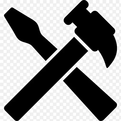 锤子和螺丝刀工具交叉图标