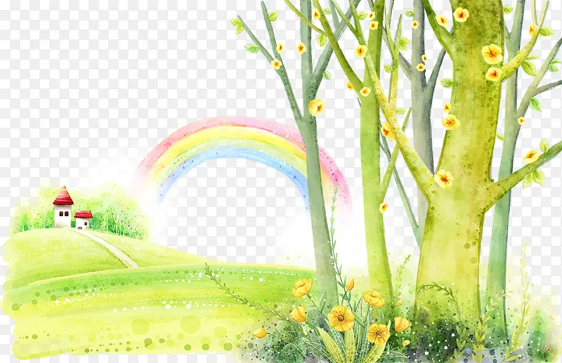 彩虹和大树