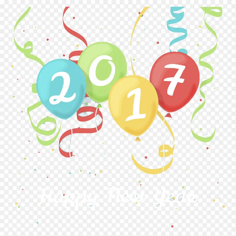 2017新年气球矢量素材