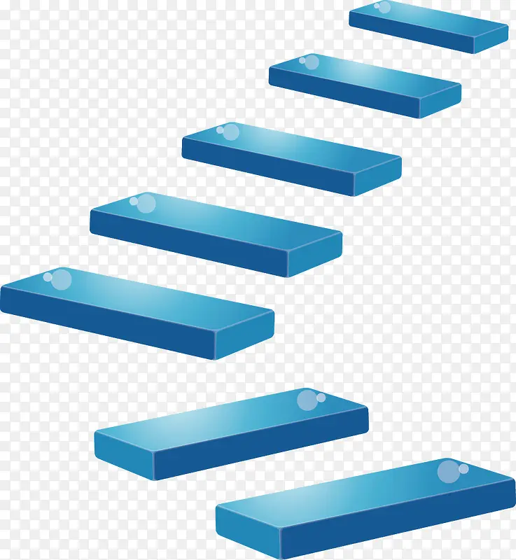 蓝色长方形楼梯设计