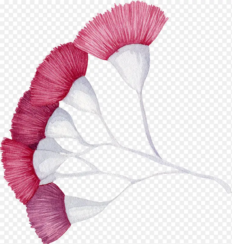 手绘红色的花朵免抠图