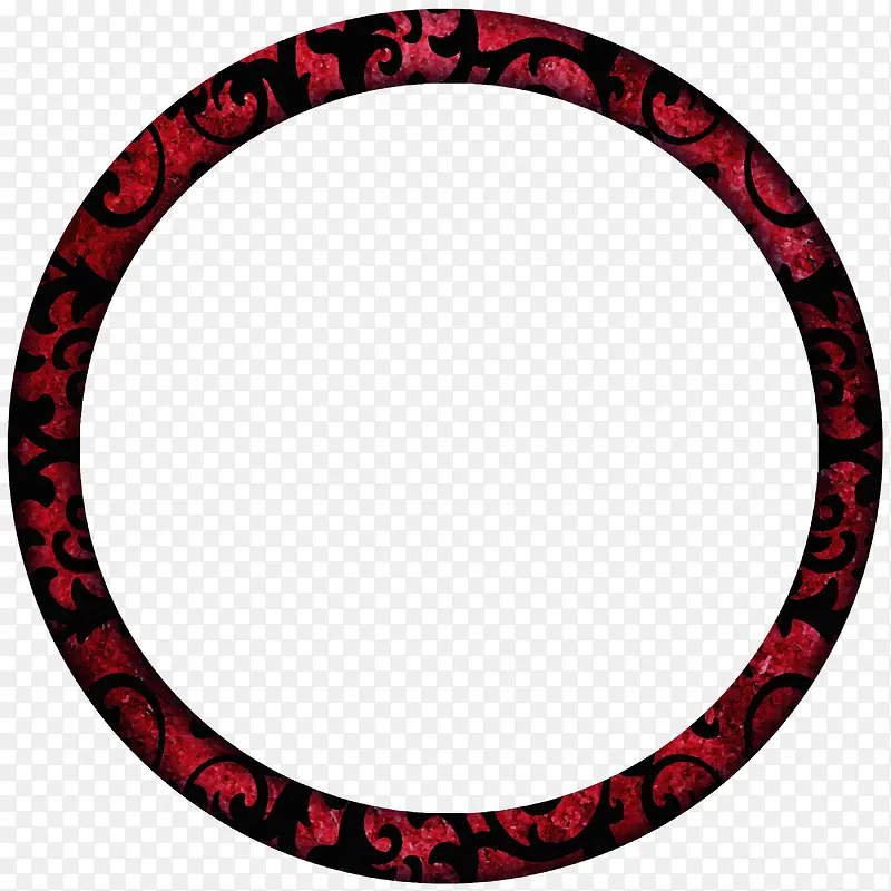 红色花纹圆环