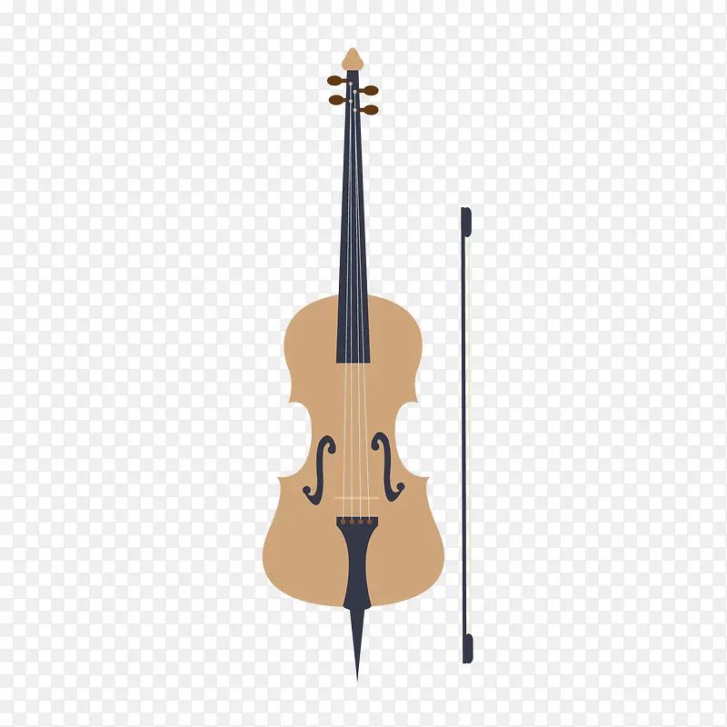 矢量扁平化大提琴