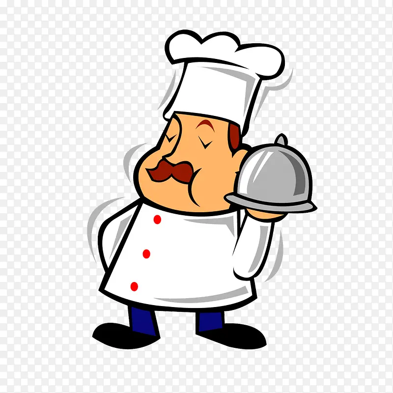 卡通白色厨师图案