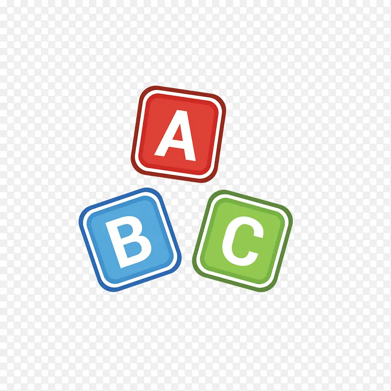 矢量婴儿玩具ABC字母认字素材