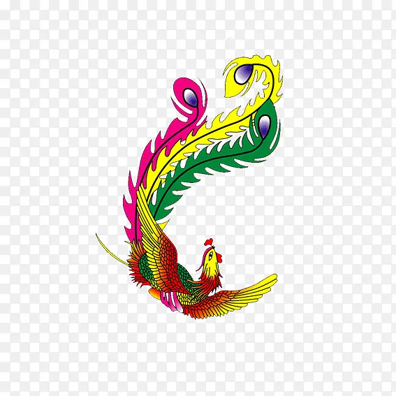 中国风三尾彩凤PNG图片素材下载_图片编号9902992-PNG素材网