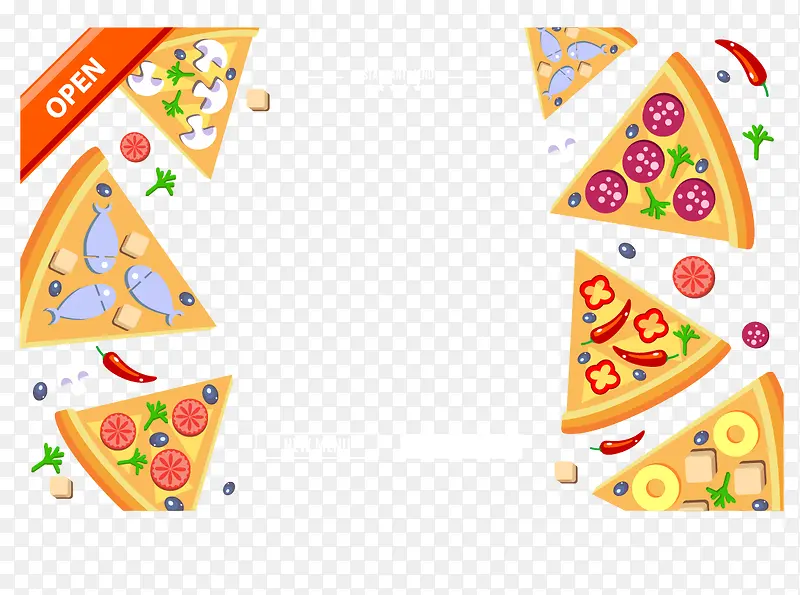 矢量美味披萨菜单设计