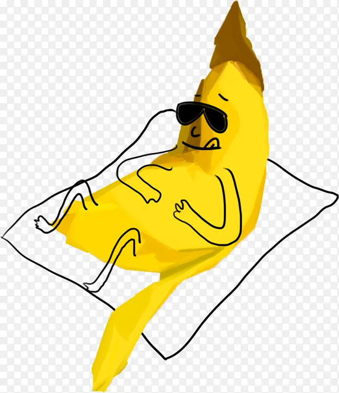 手绘海报黄色香蕉