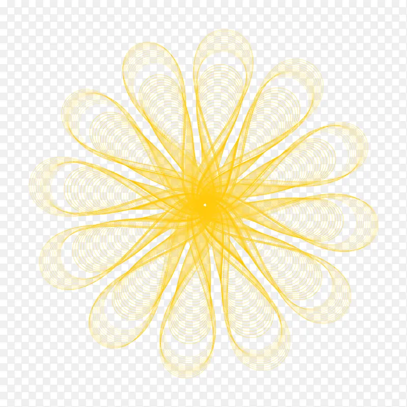 黄色科技感网状花朵