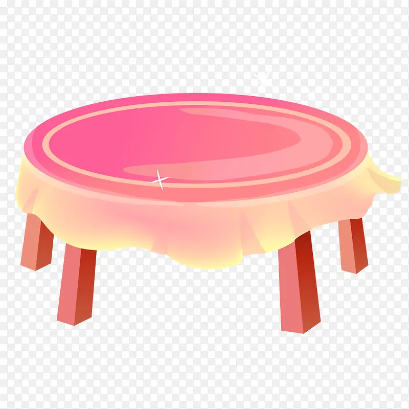 粉红色小圆桌