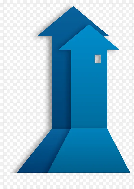 蓝色箭头房子