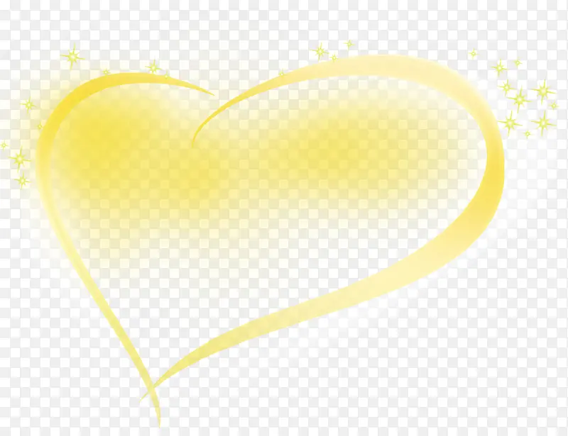 黄色卡通爱心形状组合效果