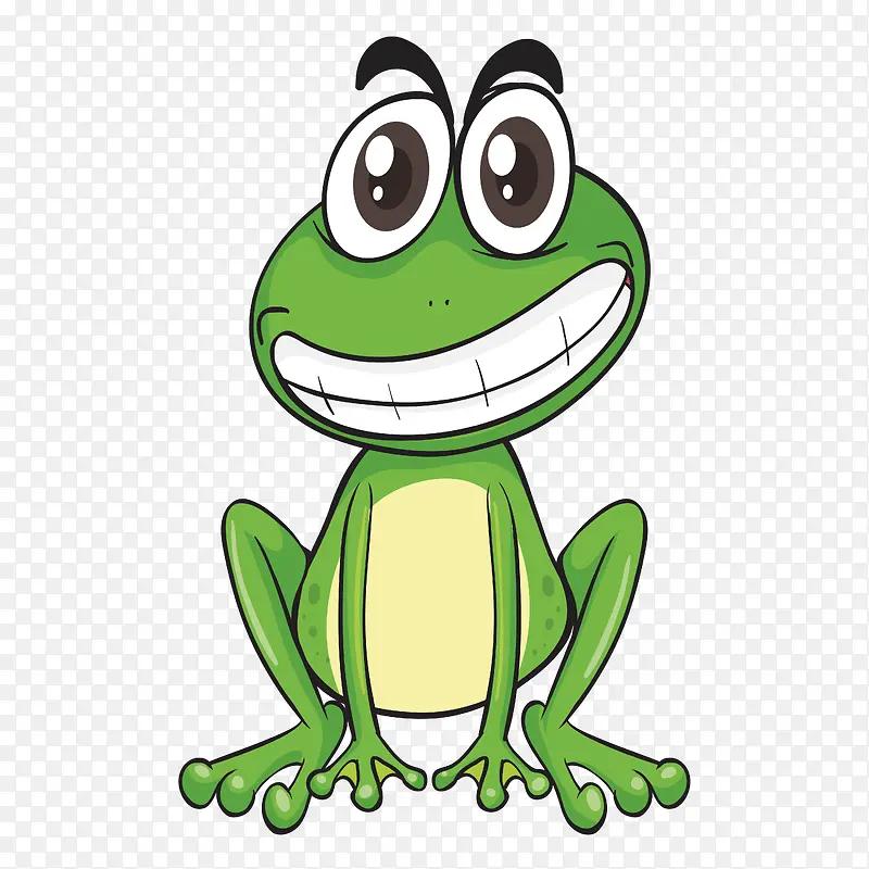 呲牙笑的卡通小青蛙