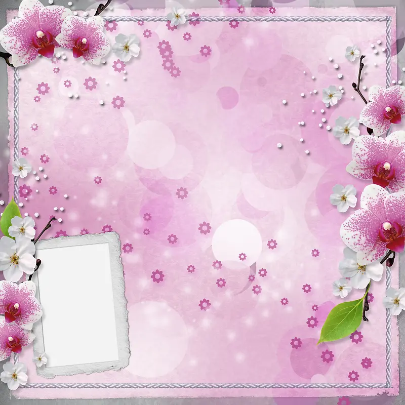浪漫粉红花朵背景
