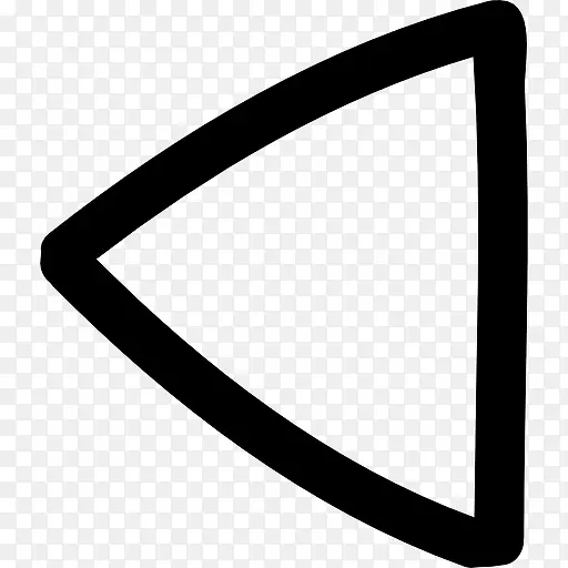 左箭头手工绘制的三角形图标