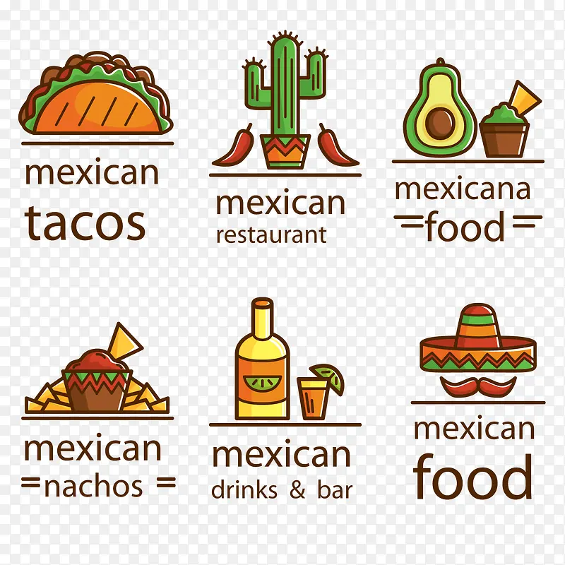 彩色墨西哥食物素材