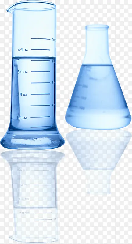 蓝色化学实验试管烧瓶