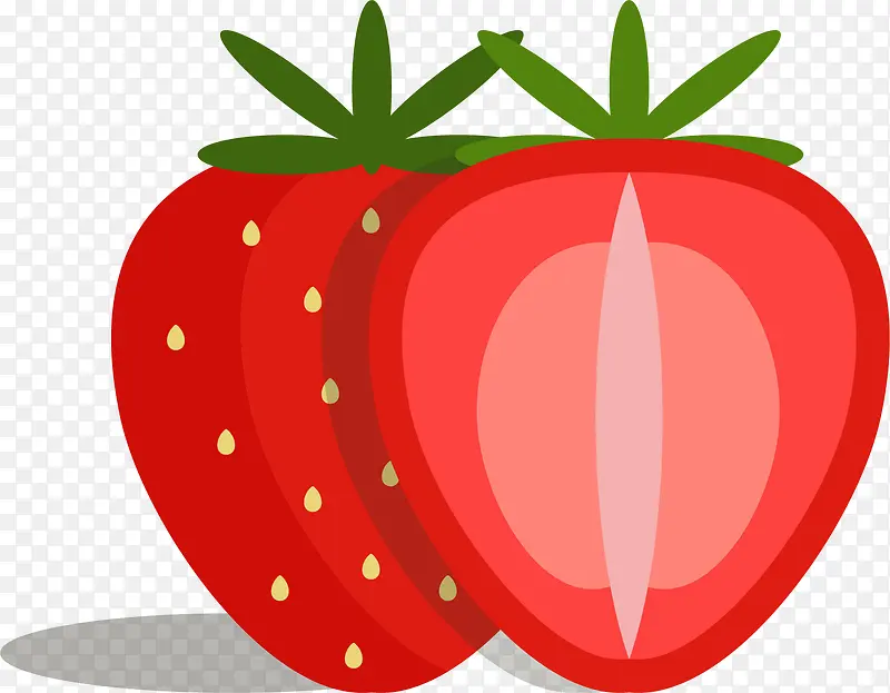 矢量图卡通红色草莓