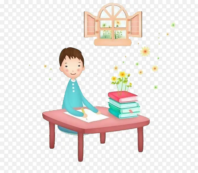 认真写作业的男孩PNG图片素材下载_图片编号9912830-PNG素材网