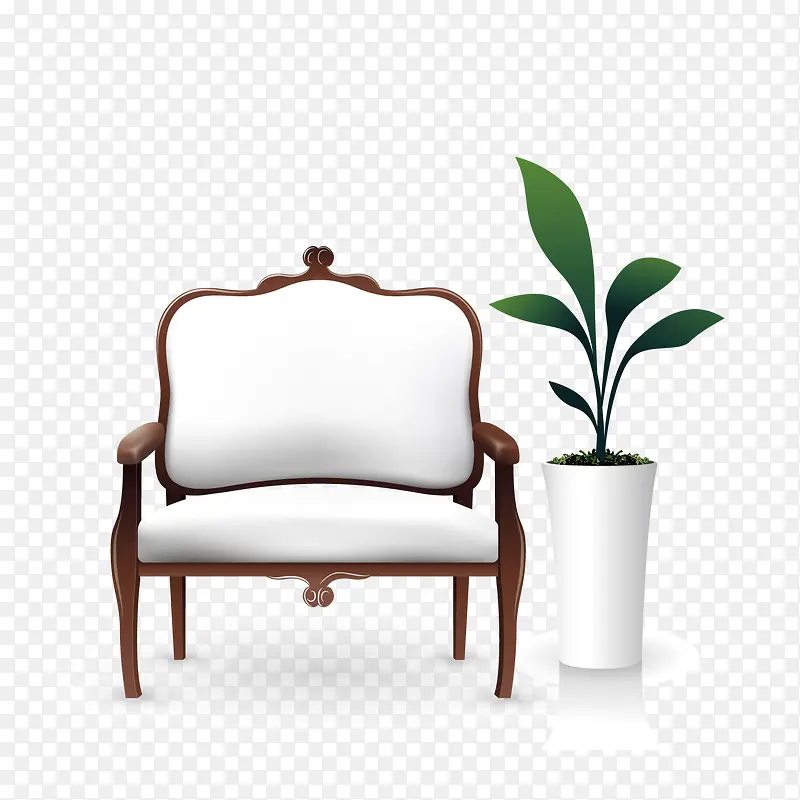 椅子和盆栽