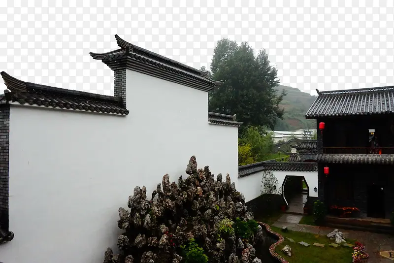 徽派建筑马头墙装饰设计免抠素材