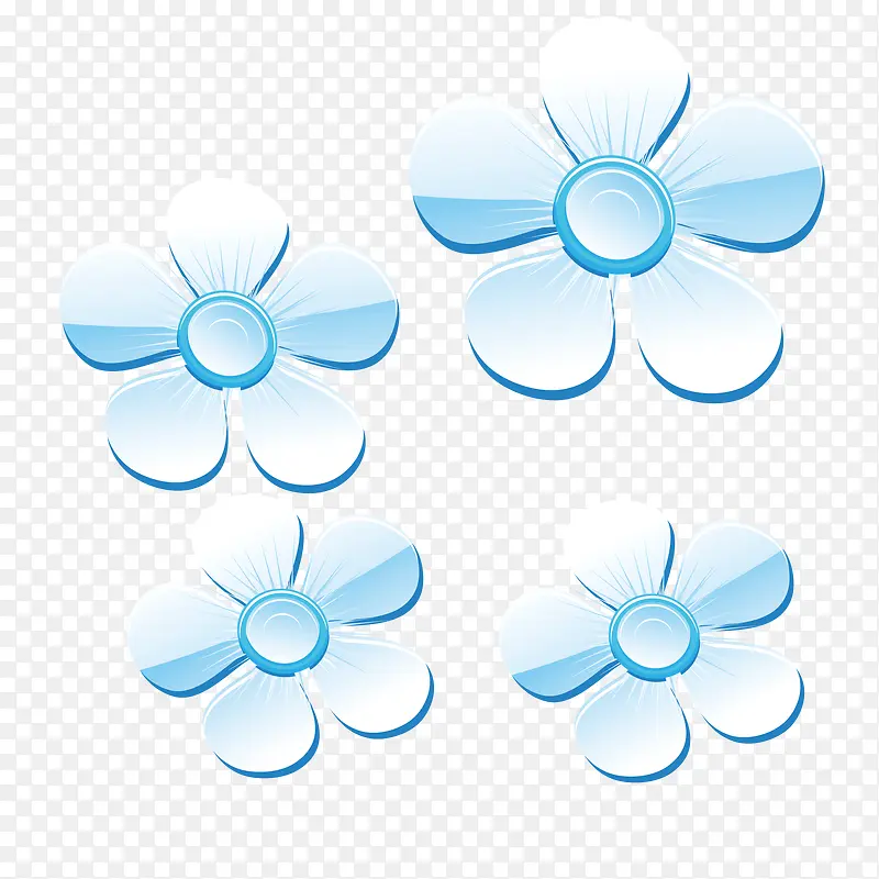 手绘蓝雀花矢量素材