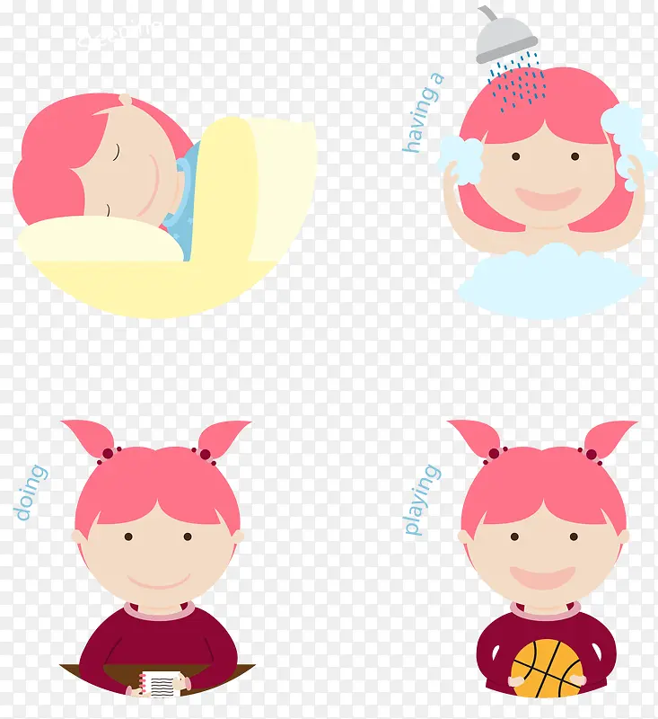 矢量手绘卡通小女孩PNG图片素材下载_图片编号9916093-PNG素材网
