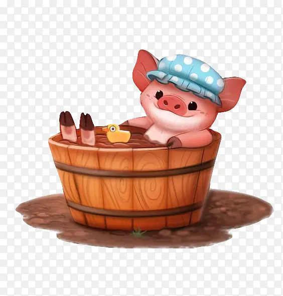 泡澡的小猪