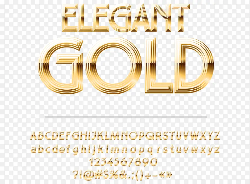矢量金色高档字母与数字
