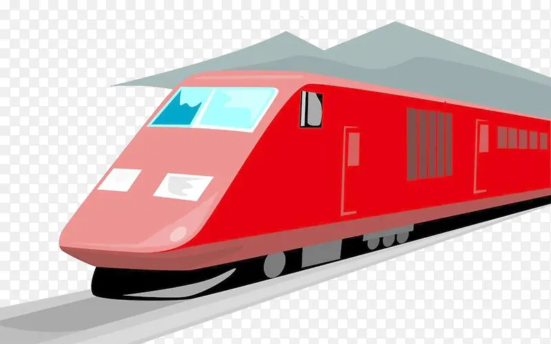 红色可爱专列火车图形