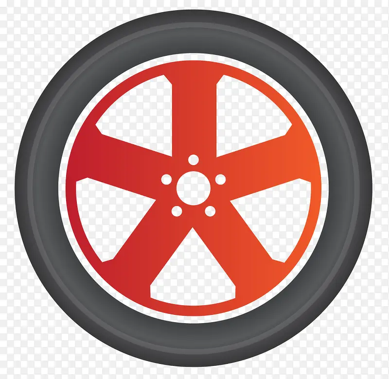 圆形矢量红色轮毂配件