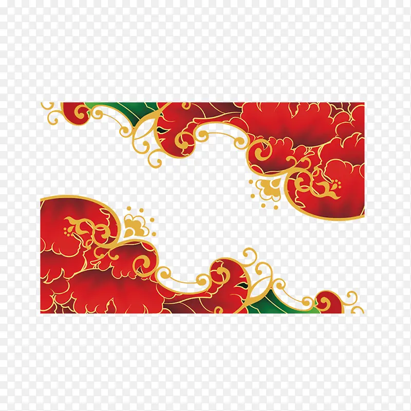 中国风红色喜庆装饰花边PNG图片素材下载_图片编号9918645-PNG素材网