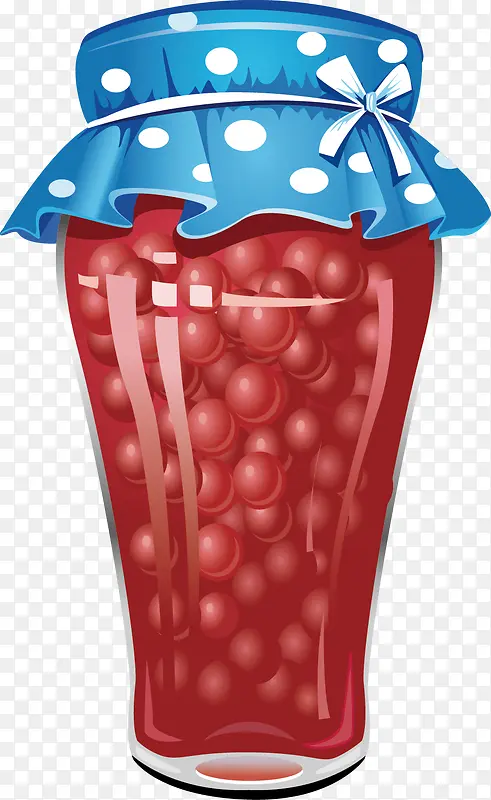 草莓蜜汁罐子装饰矢量