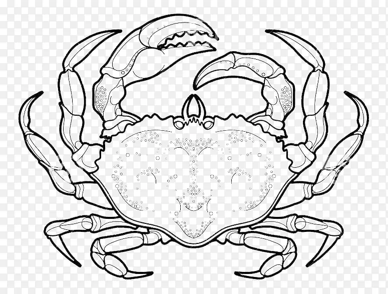 手绘海蟹素材图