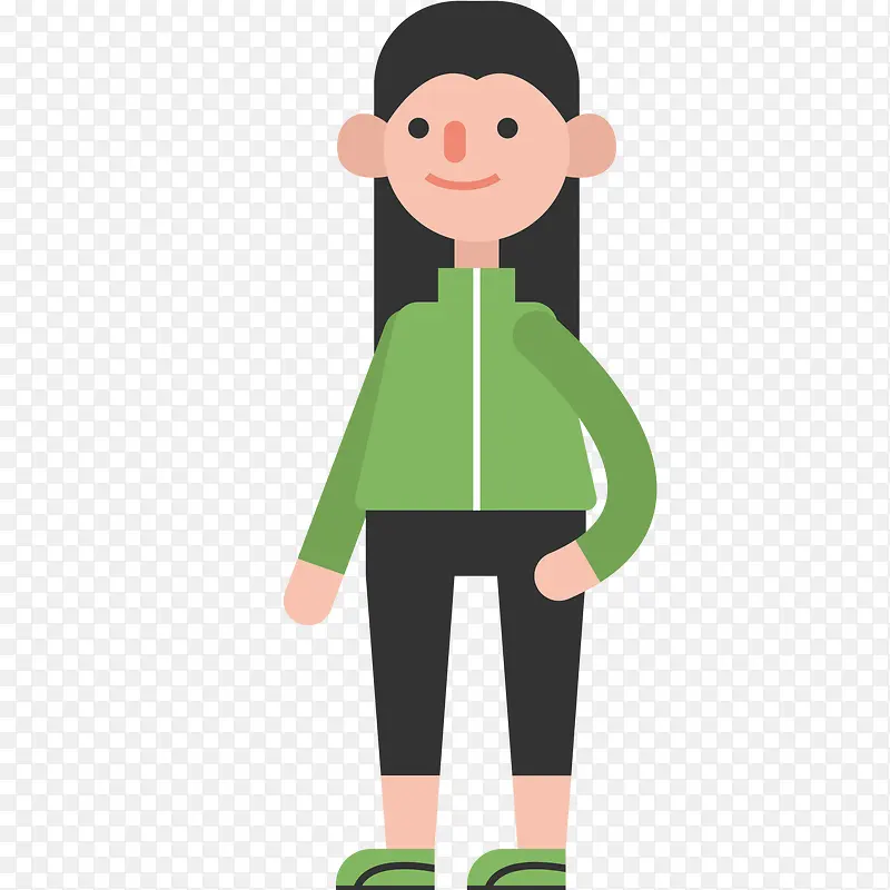 绿色运动服女孩