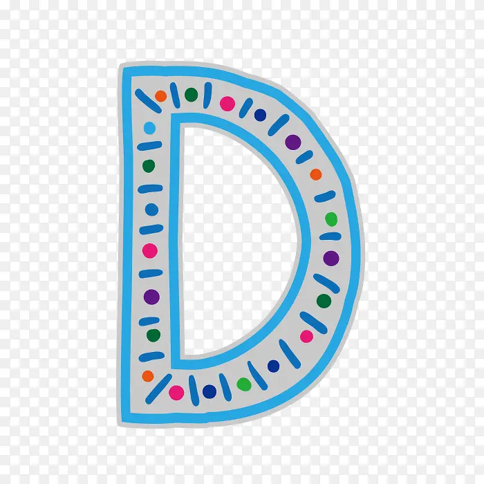 彩色圆点字母D