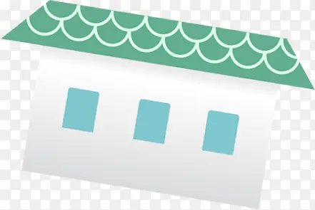 手绘绿色房屋儿童学习图片