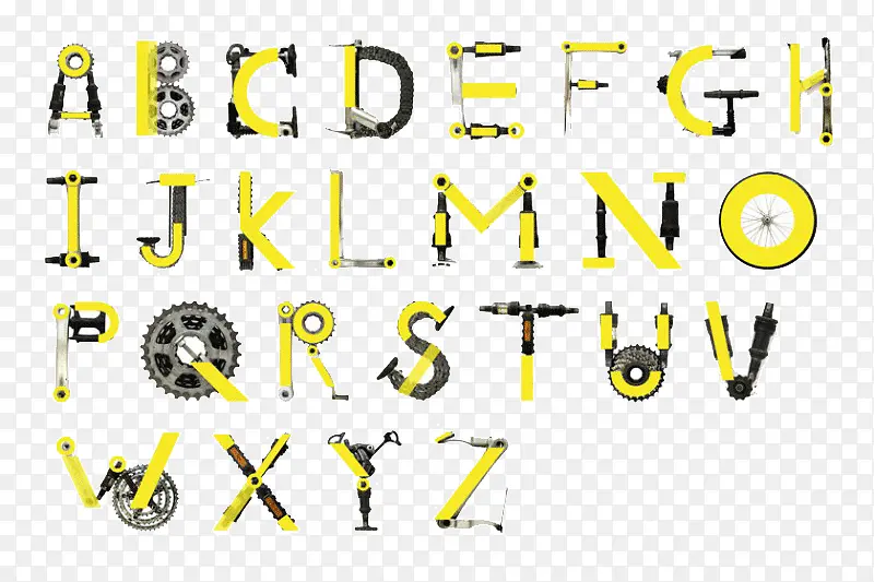 创意自行车零件字幕设计