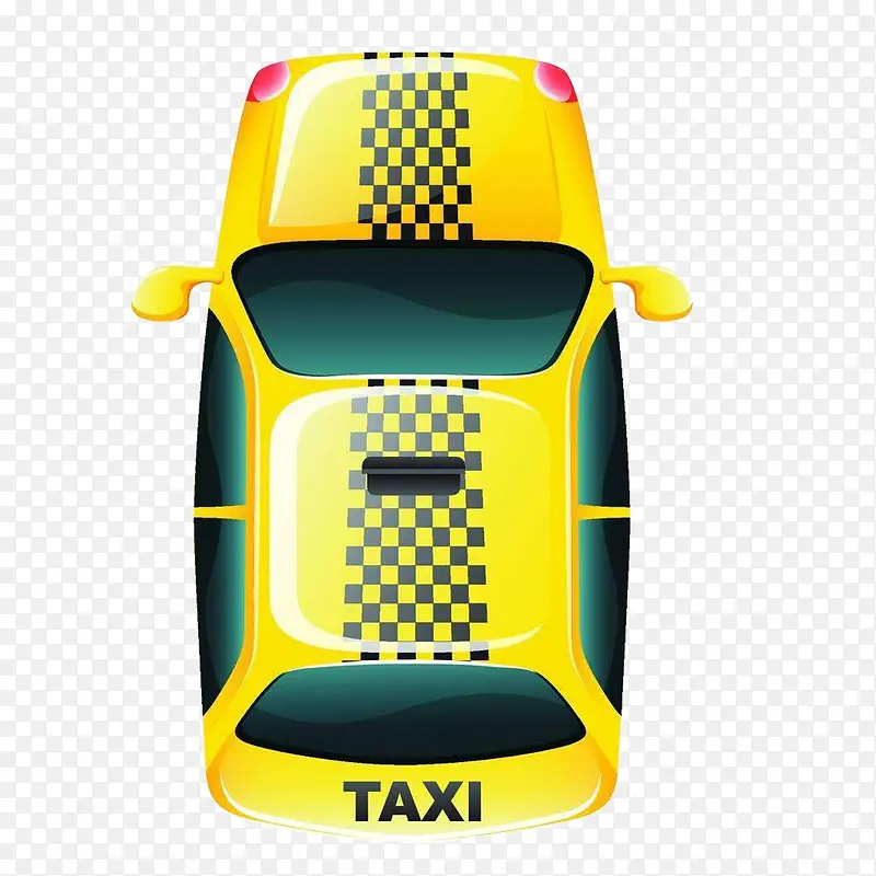 黄色出租车俯视图
