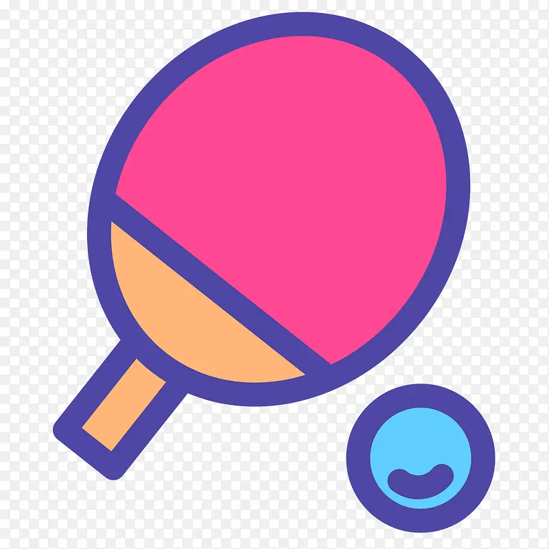 彩色手绘圆弧乒乓球元素