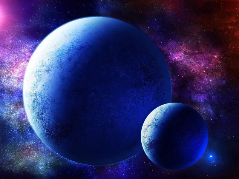 宇宙银河的星球紫色蓝色光效酷炫